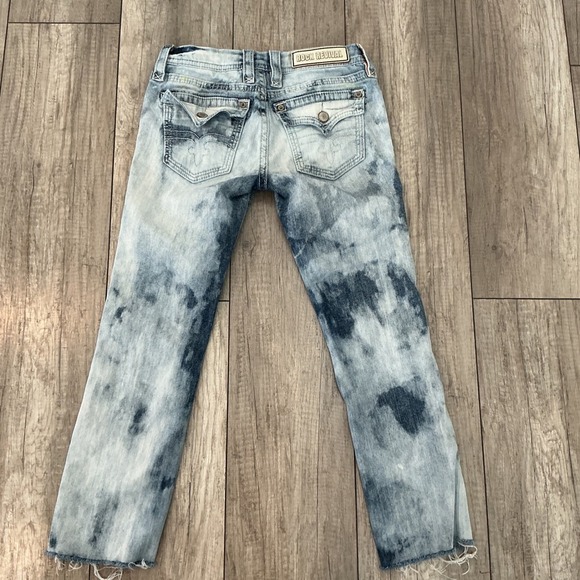 Rock Revival Jeans Bleach Wash Distressed Frayed Hem Denim Size 28 - Picture 6 of 11